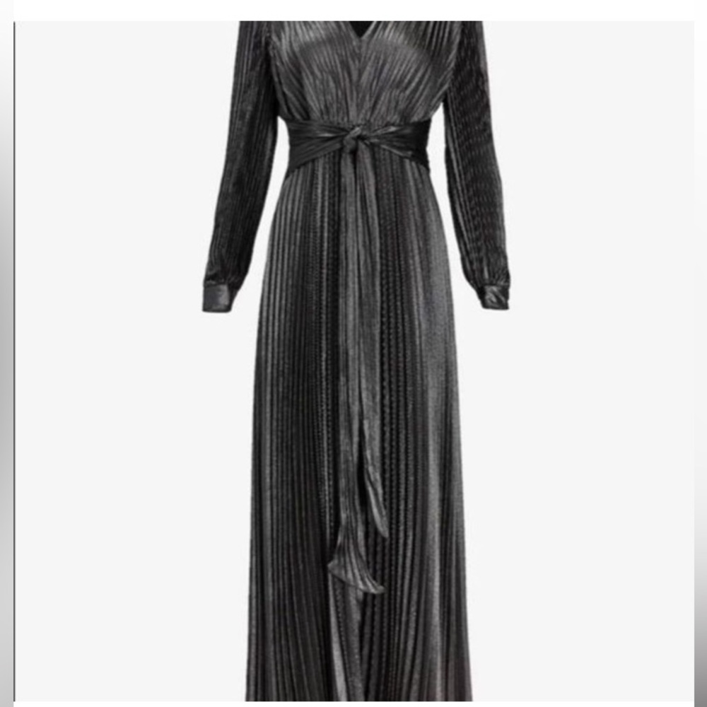 NWT Express Black Metallic Pleated Maxi Dress. Women’s xs. - Picture 4 of 7